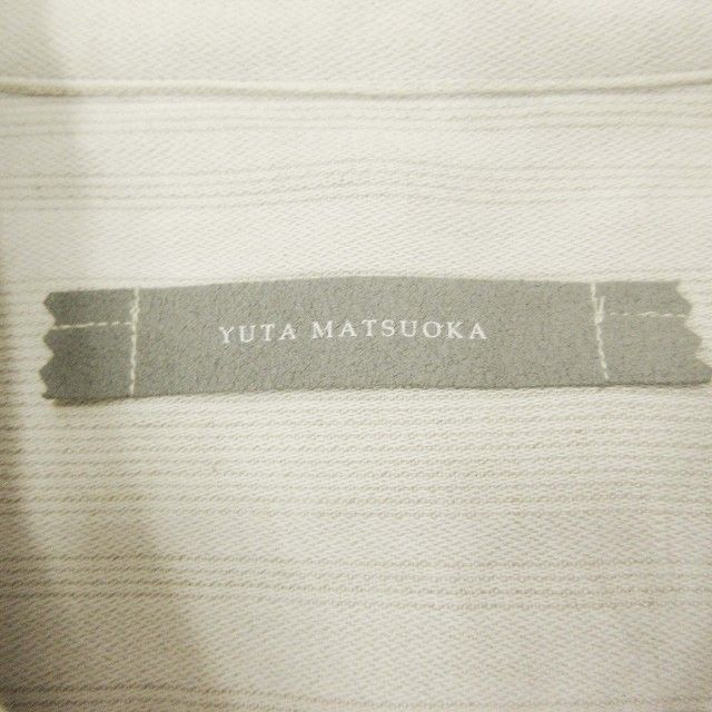 美品 ユウタマツオカ YUTA MATSUOKA shirt-coat washed cotton linen stripe シャツコート  ウォッシュド コットンリネン ストライプ ジャガード オーバーサイズ ロング ジャケット ワンピース ガウン - メルカリ