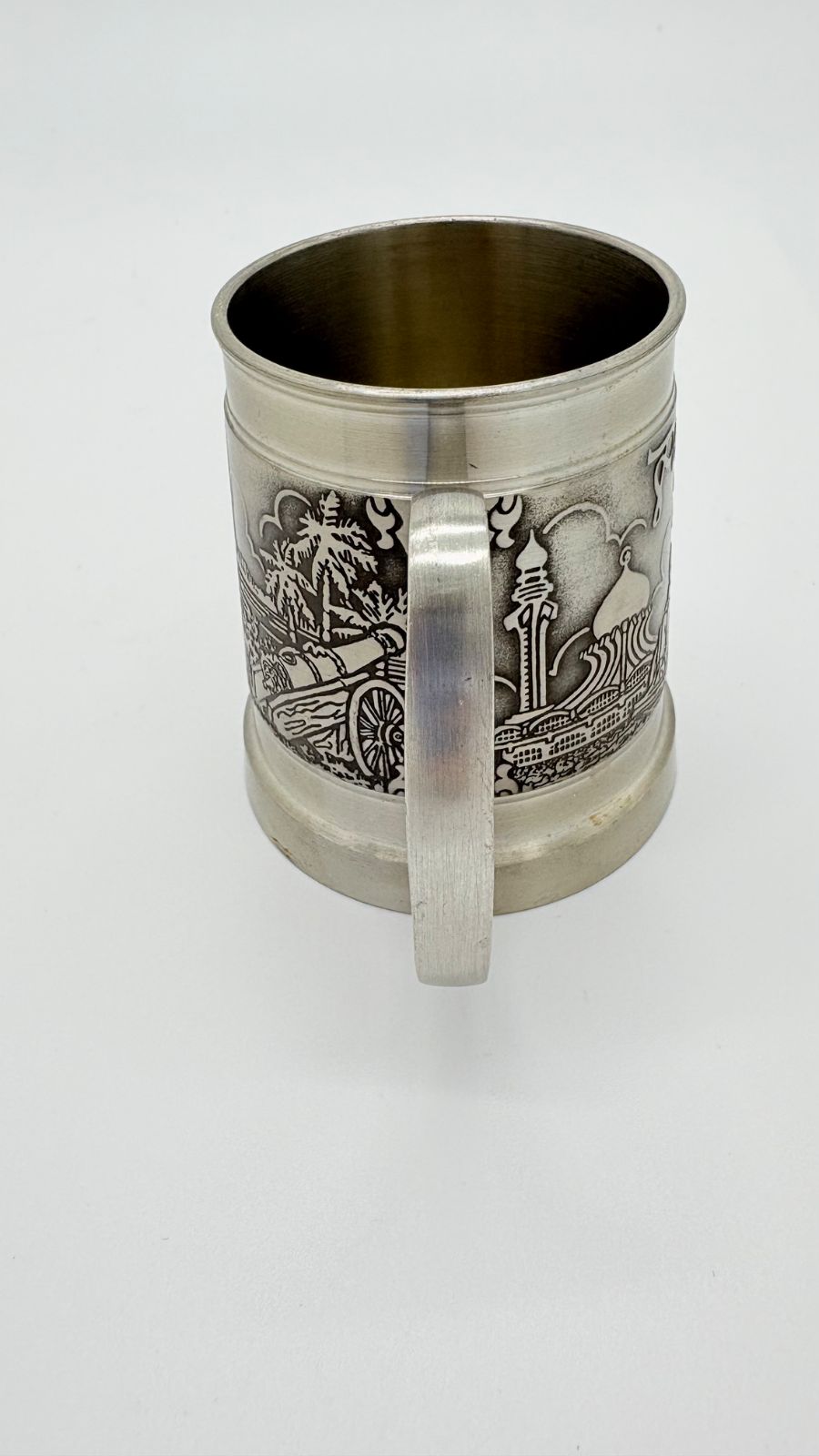 ☆ PENANG PEWTER 97% ピューター製 ペア ビアジョッキ 木製×錫製 槌目模様風 金属工芸 酒器 カップ 2個セット 爆安 1円スタート ☆ ペナンピューター マレーシア ペナン ピューター☆錫97％☆ぐい飲み5.5