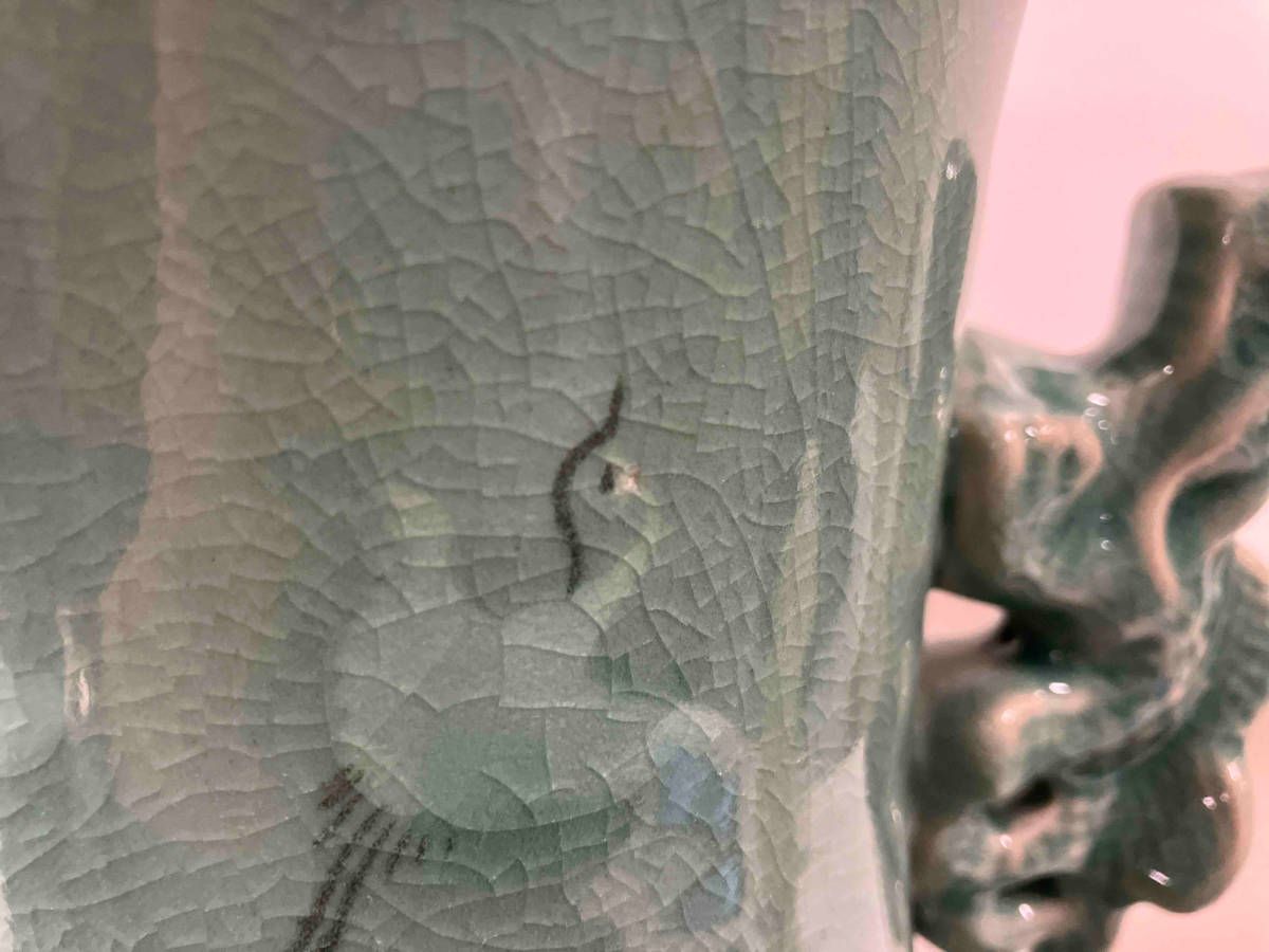 青山作 高麗青磁 壺 花器 大型 透かし彫り 本体のみ - メルカリ