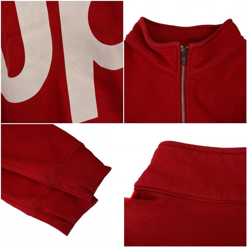 SUPプリント 赤 ハーフジップ トレーナー シュプリーム SUPREME 15AW Sup half zip pullover スウェット