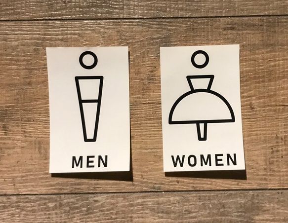 トイレマーク　カッティングシート　切文字　ピクトサイン　ピクトグラム 男女セット