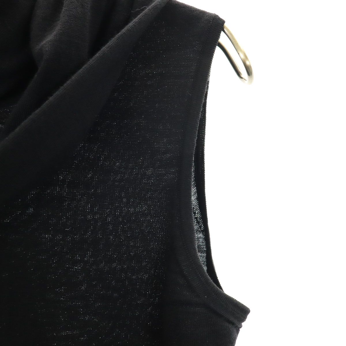 HERMES エルメス イタリア製 ノースリーブ ニット XS ブラック