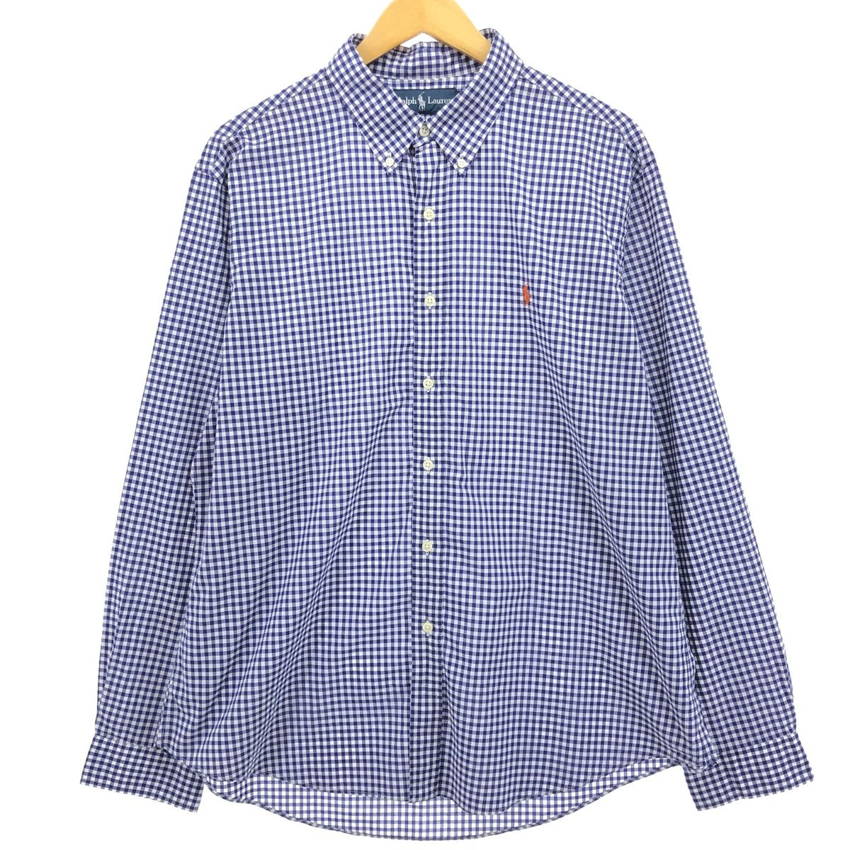 古着 ラルフローレン Ralph Lauren ギンガムチェック 長袖 ボタンダウンチェックシャツ メンズXL相当/eaa476346