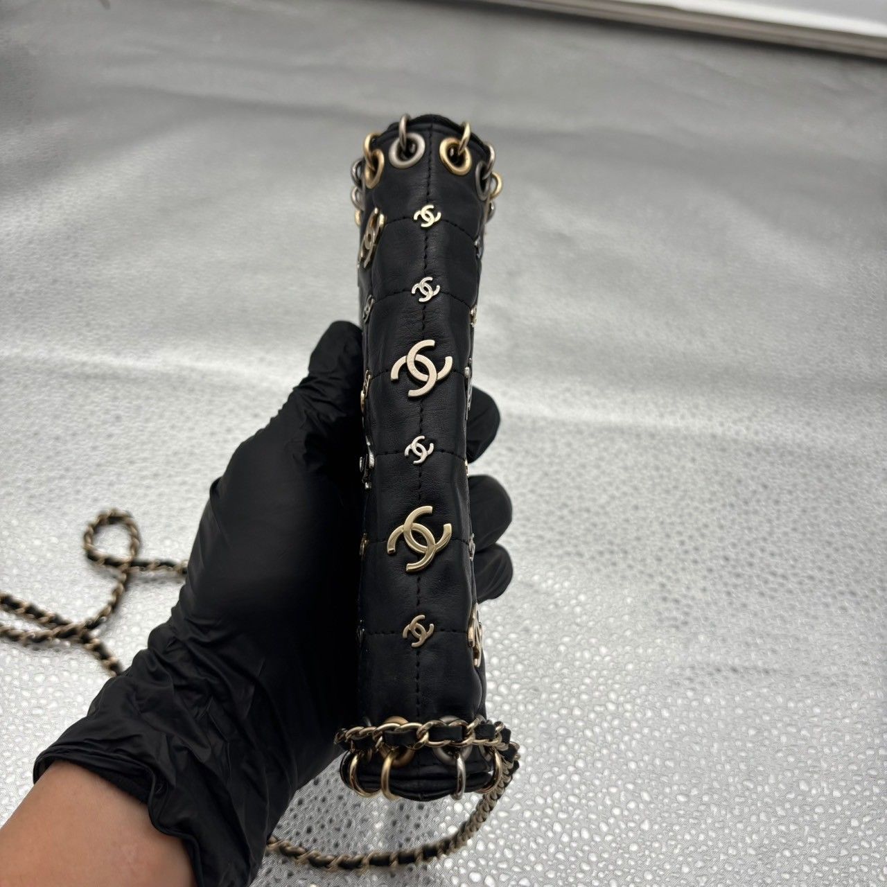CHANEL チェーンショルダー ココマーク ブラック ゴールド