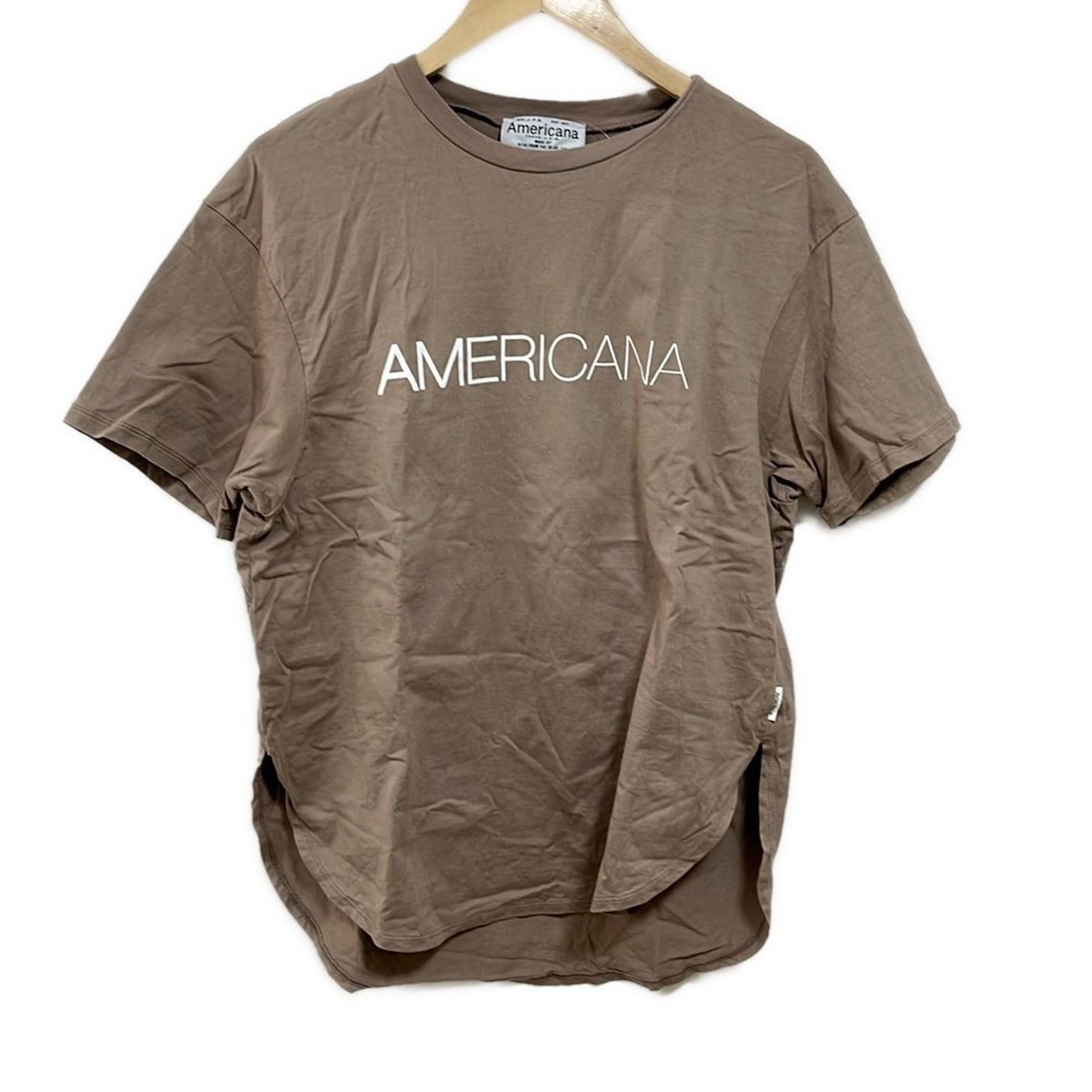 AMERICANA アメリカーナ チュニック レディース - ブラウン クルーネック|半袖|PARIGOTコラボ