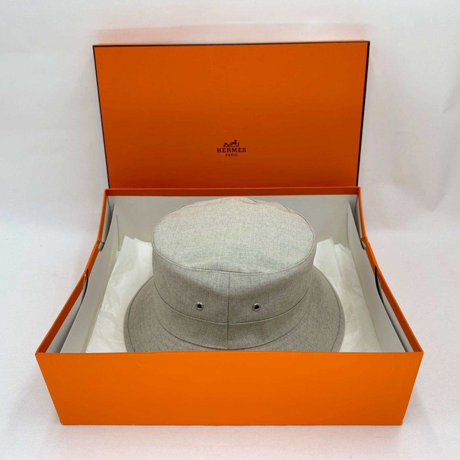 美品 【HERMÈS】MOTSCH エルメス バケットハット 59 美品◇モッチ エルメス バケットハット メンズ ブラウン 59