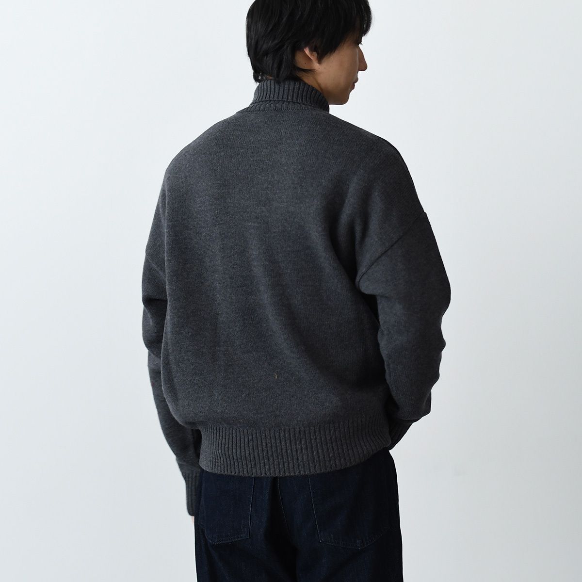 アミパリス Ami de coeur ウール タートルネックセーター グレーL