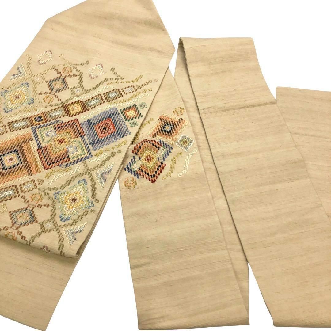 名古屋帯 本場琉球読谷山花織 草木染 証紙付 桑染色 O-3424 - メルカリ 