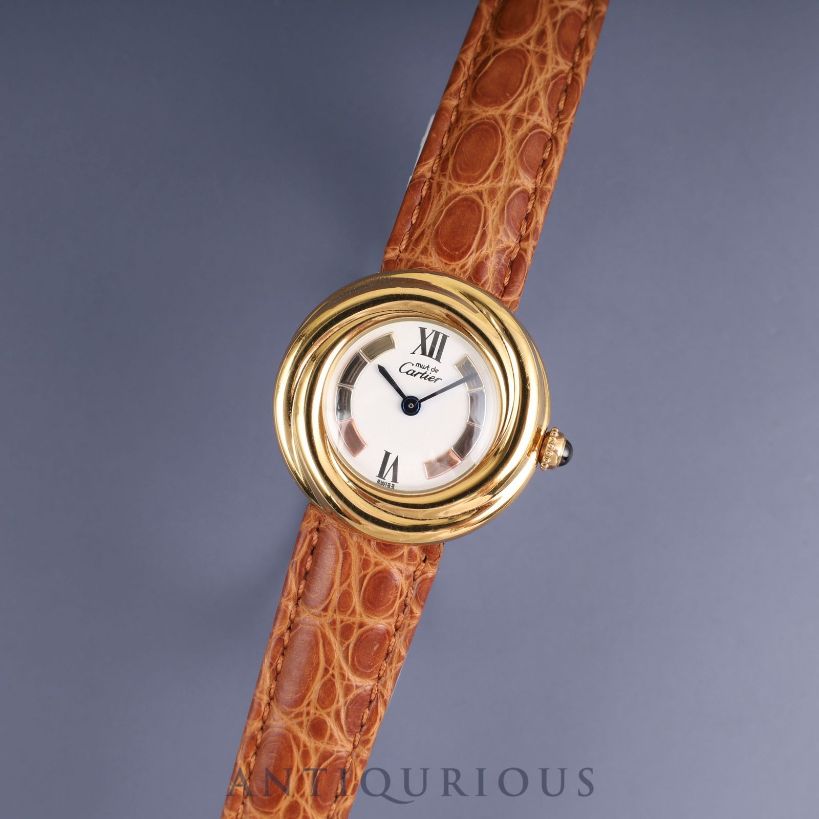 カルティエ マストトリニティ 2735 クォーツ Cal.157 SV925 革 純正D