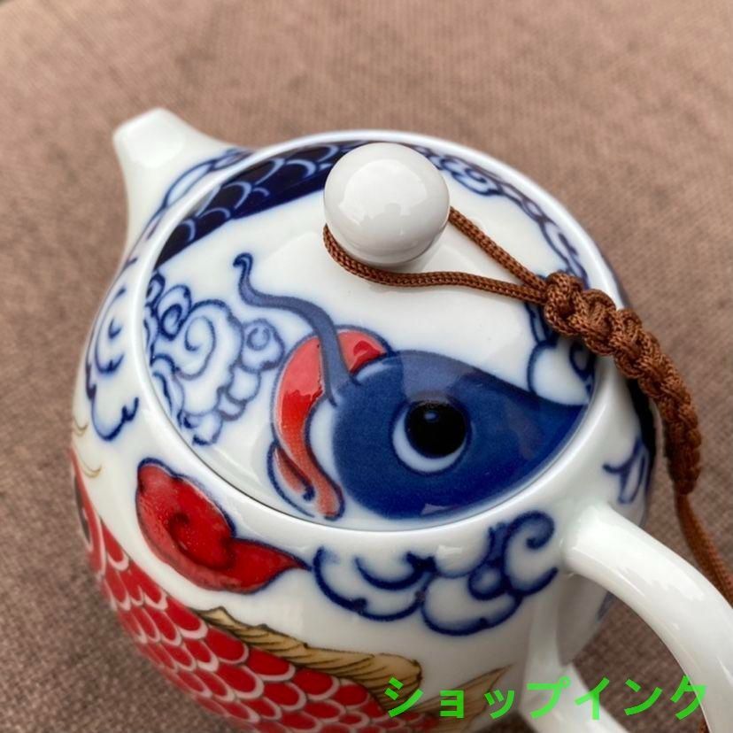 中国美術 茶器 景徳鎮 竜魚納福竜旦壺 急須 茶器 新品未使用