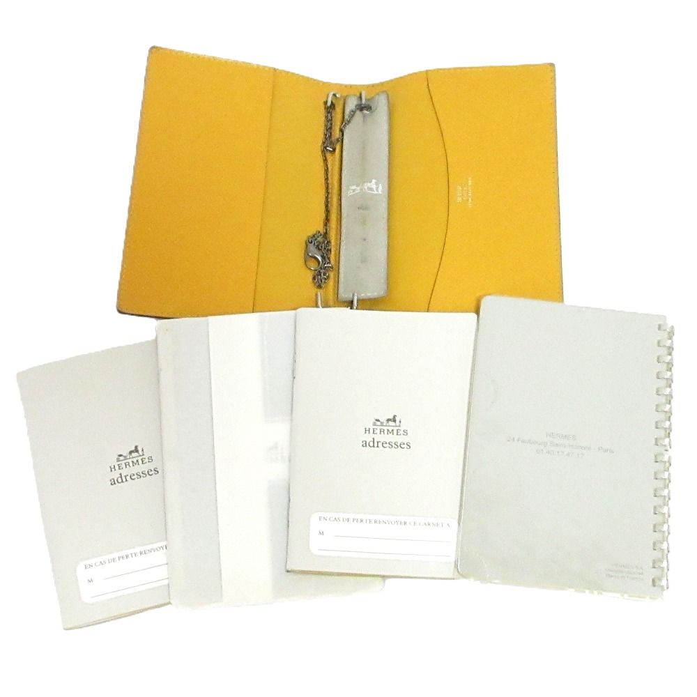 HERMES エルメス アジェンダ PM 手帳カバー リフィル ボールペン SV925 セット ブルー メンズ レディース 古着