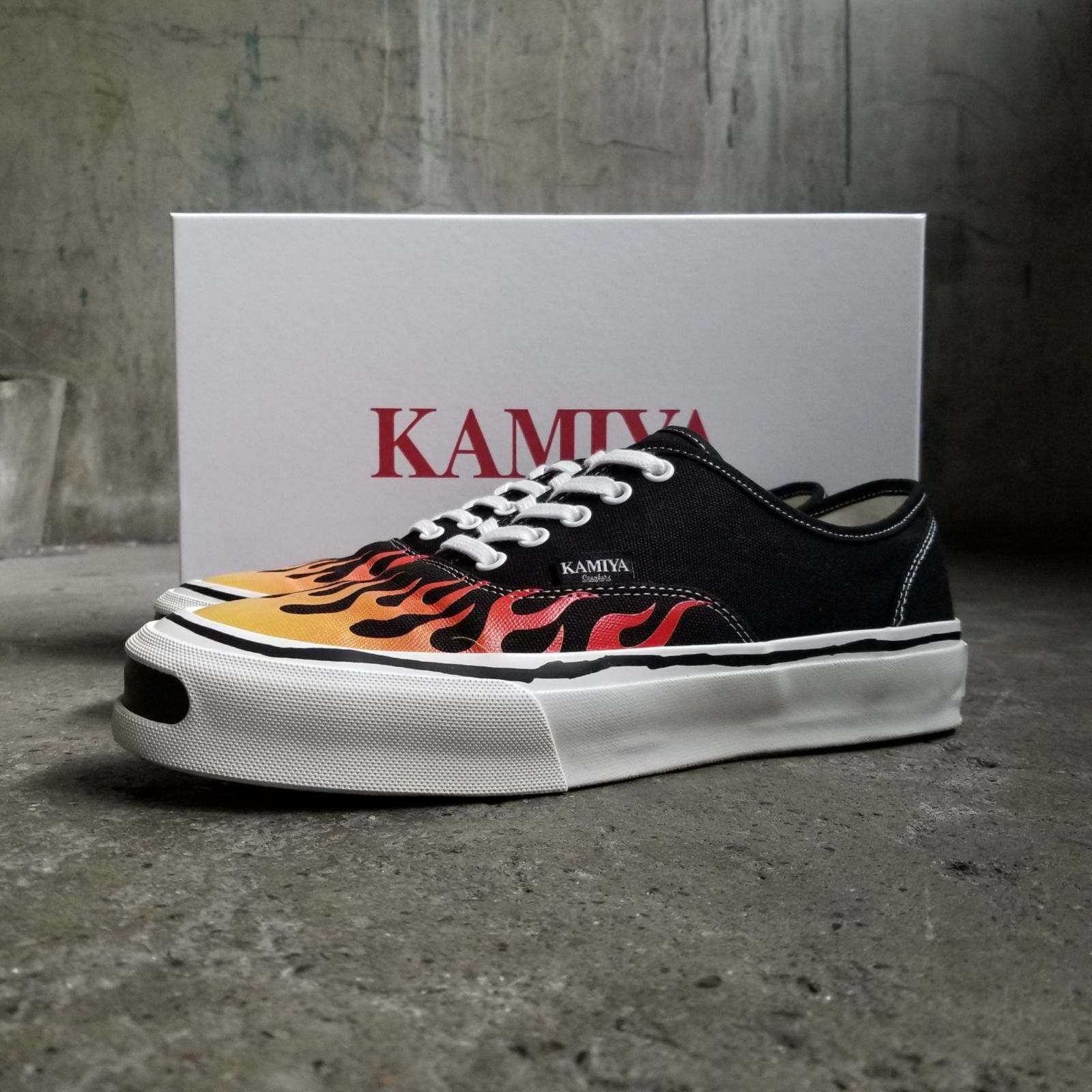 KAMIYA 25ss HERC FIRE PATTERN VULCANIZED SNEAKER 43 カミヤ
