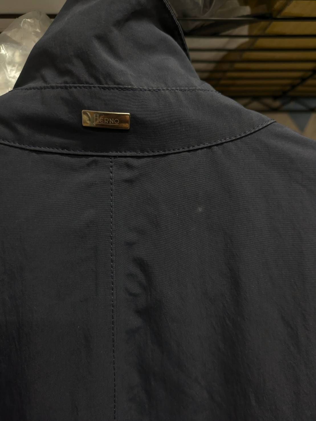 HERNO ヘルノ ステンカラーコート 46 ポリエステル ネイビー 無地