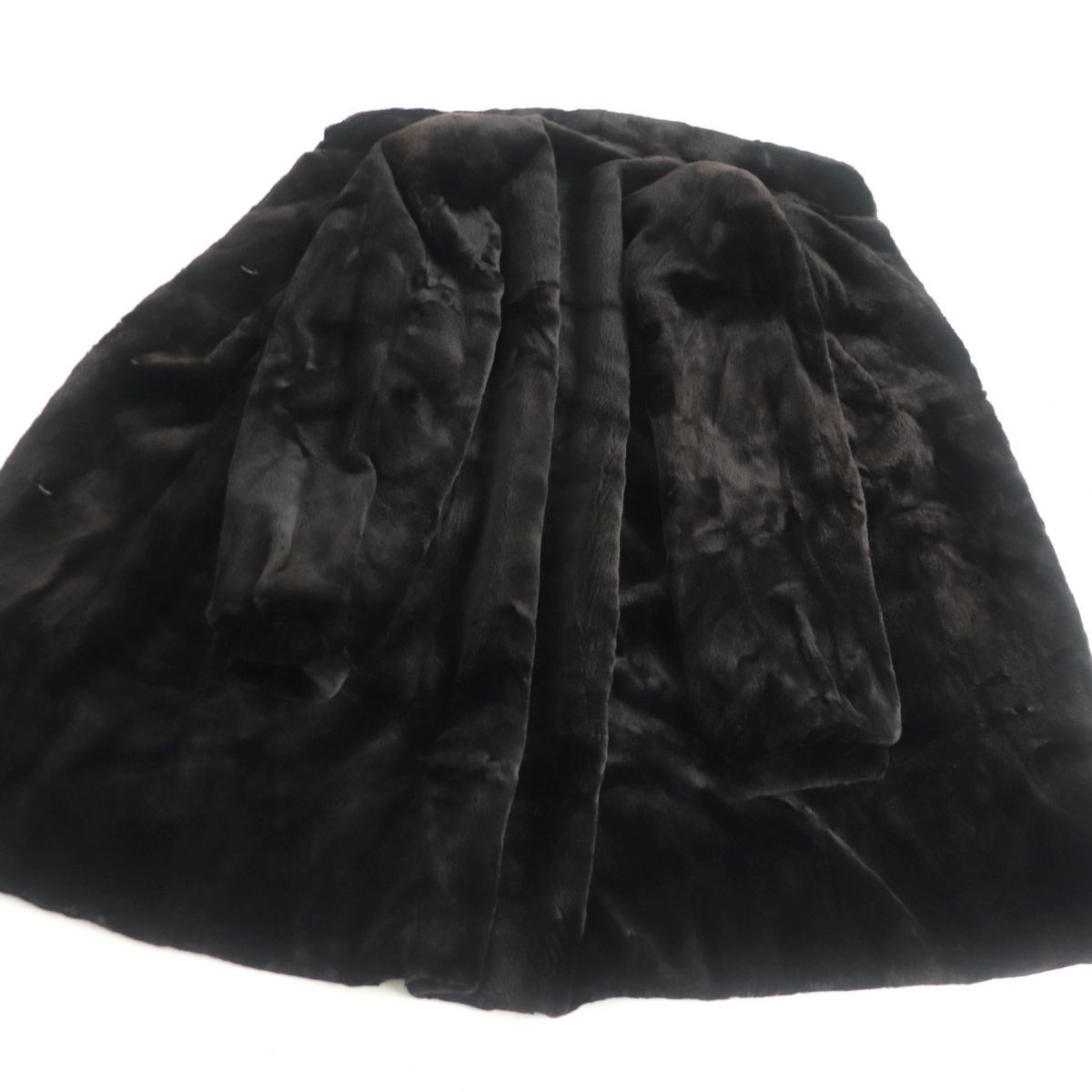 美品☆SAGA MINK サガミンク シェアードミンク 本毛皮セミロングコート  