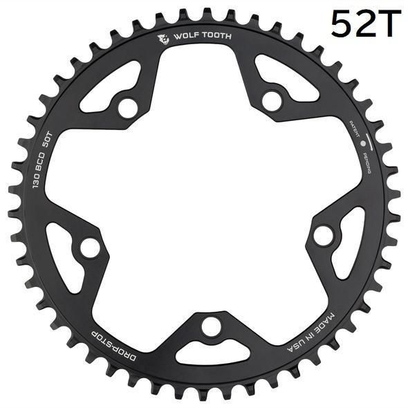 WOLF TOOTH ウルフトゥース 130BCD 5Bolt Chainring チェーンリング 52T compatible with SRAM Flattop
