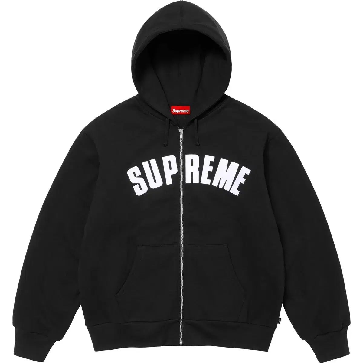 Supreme(シュプリーム) サーマル 弧 フード付き ジップアップパーカー 黒 XL