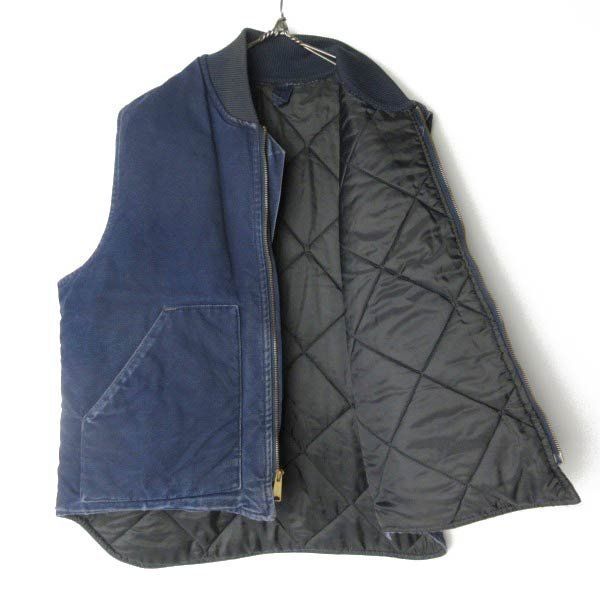 90s 星タグ USA製 carhartt カーハート V01 ダック ベスト 紺系 XL 腰  