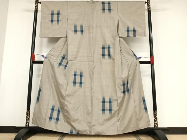 平和屋着物●上質な紬　藍　井桁絣　正絹　逸品　未使用　AAAW4179np 平和屋着物○上質な紬 藍 井桁絣 正絹 逸品 未使用 AAAW4179np - メルカリ