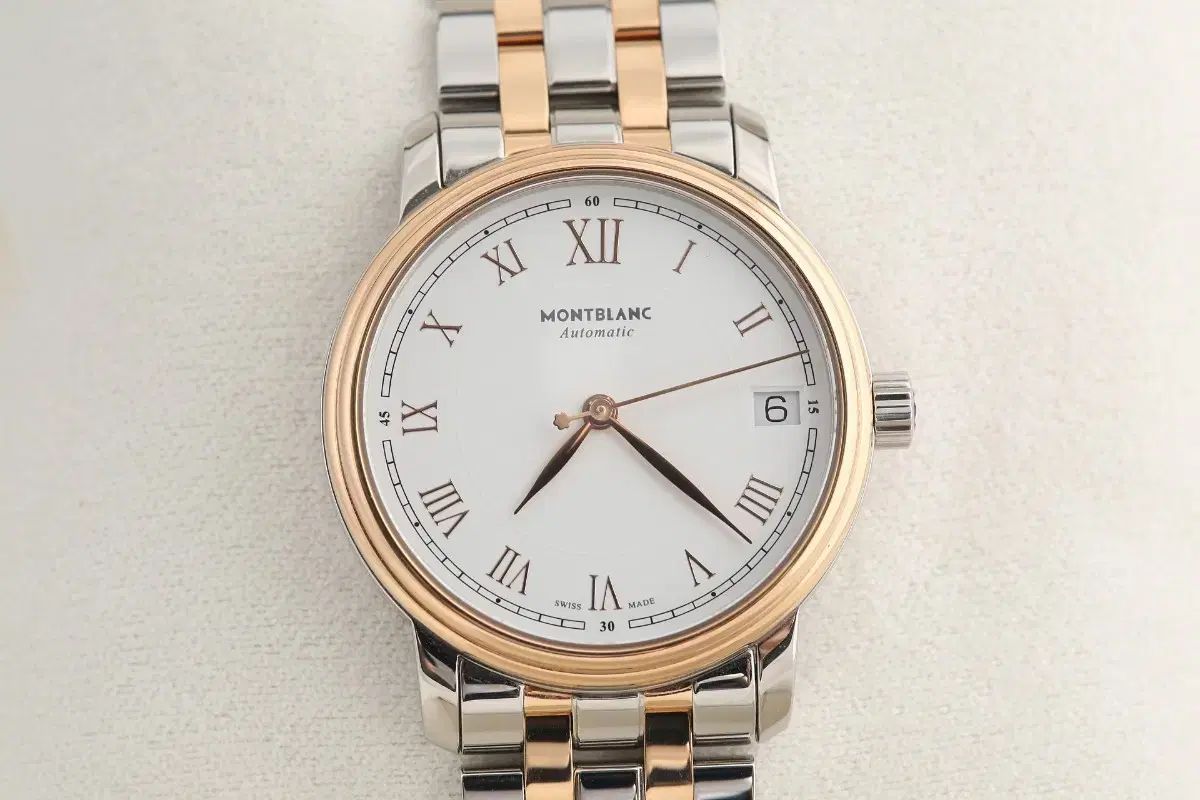 MONT BLANC モンブラン トラディション ローズゴールド スチール ボーイ サイズ オートマチック