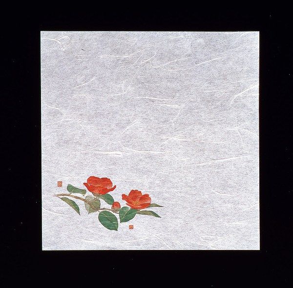 ヤマコー(Yamaco) 新・濡れ奉書紙 椿 200×200mm 入数：1セット(100枚入) QHU24