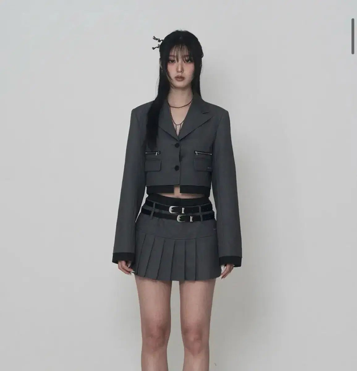 エトオソメ バイ レイヤー セットアップ ジッパー ブレザー ジャケット