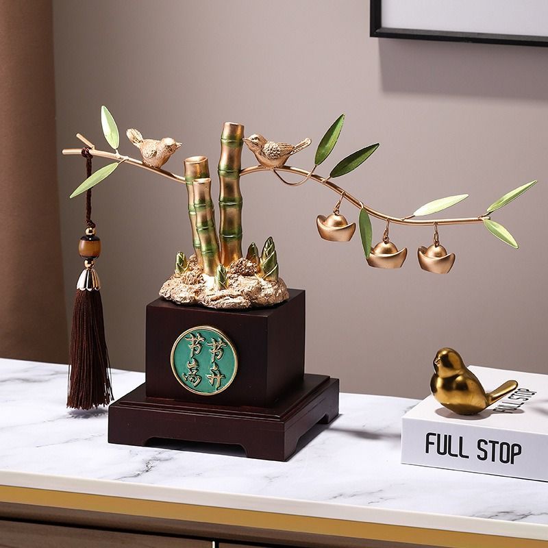 竹に末広】扇子 吉祥 和風 豪華 置物 風水 縁起物 インテリア