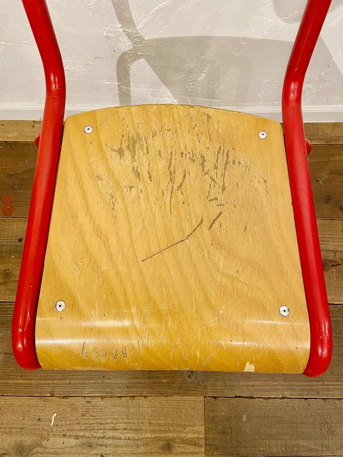 フランス ヴィンテージ スクールチェア カフェチェア 椅子 飾り棚 