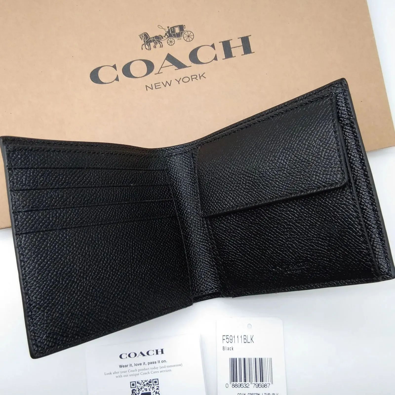 COACH 折り財布 ２つ折り財布 コインウォレット クロスグレインザー 送料無料 - メルカリ