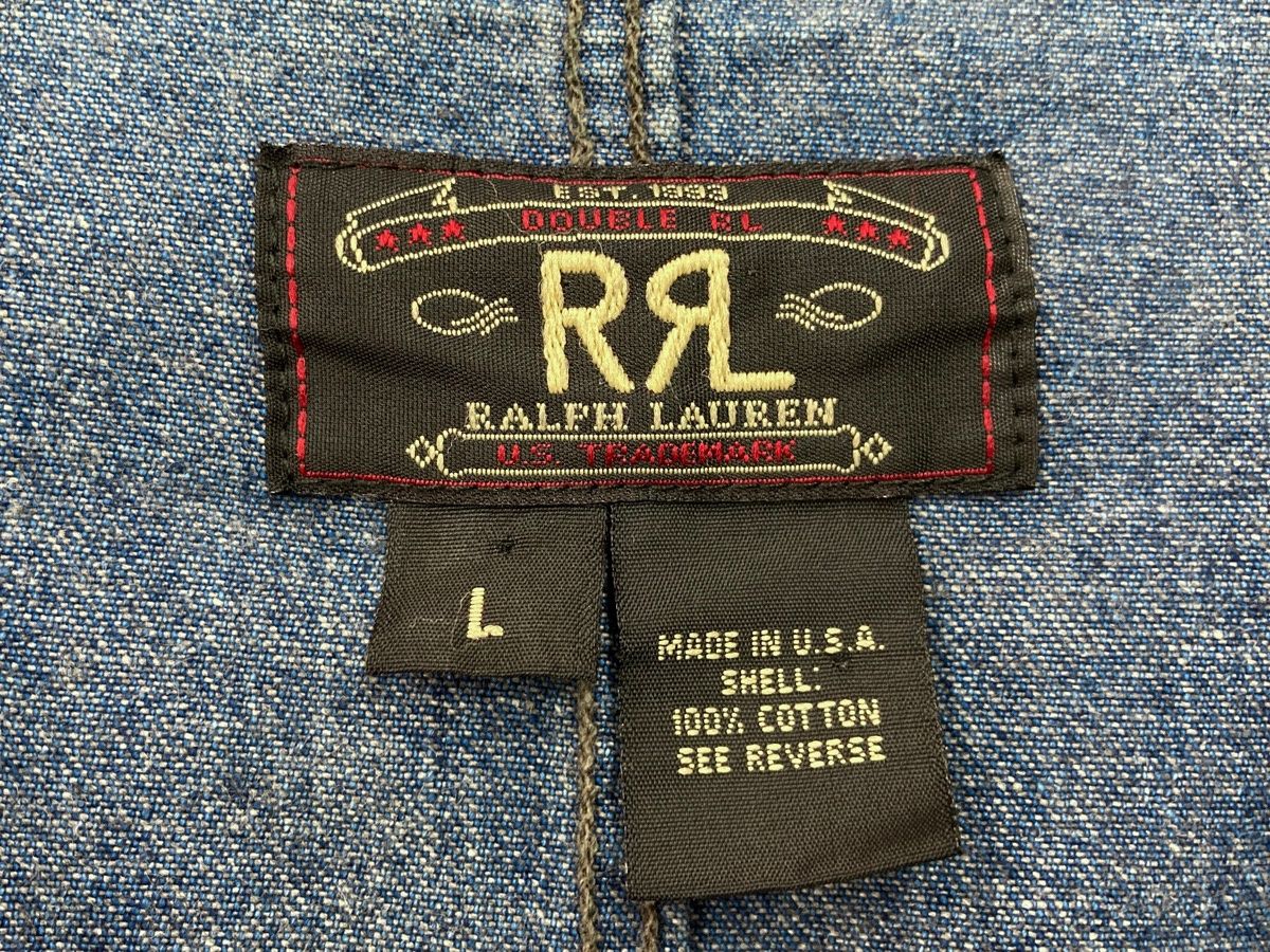 USA製90s三ツ星タグRRLテーラードジャケットLダブルアールエル3Bブレザー 90's USA製 三つ星タグ RRL Ralph Lauren Tweed Tailored Jacket 42R