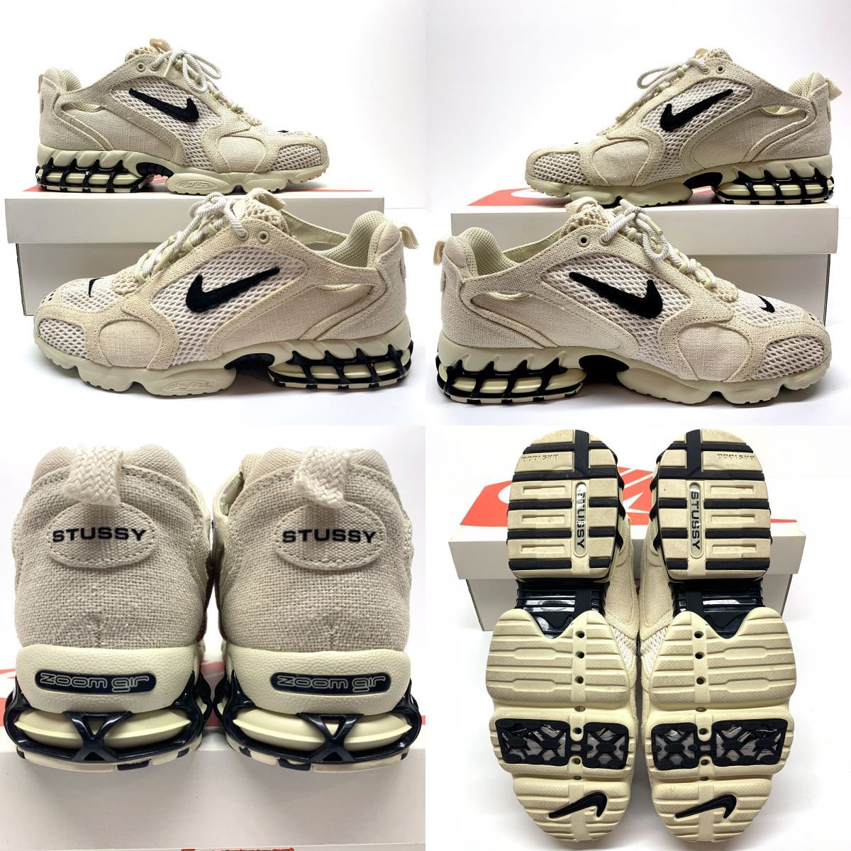 Stussy × Nike Air Zoom Spiridon CG 2 フォッシル/ブラック CQ5486-200 28.0cm ステューシー ×  ナイキ ※中古/箱付き【津山店】 - メルカリ