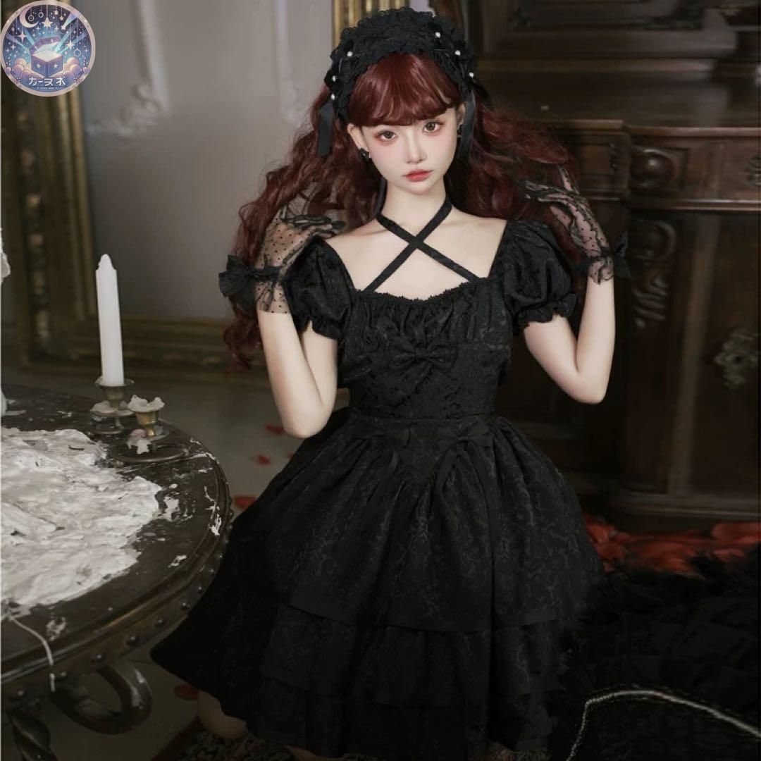 ♥ ロリータ 黒フリルワンピース Mサイズ 撮影会やイベントに IMPECCABLEHEALTHCARESERVICES_COM