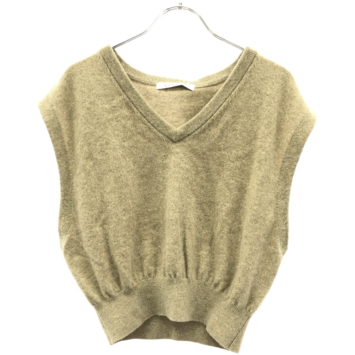 ETRE TOKYO エトレトウキョウ 24SS ノースリーブカシミヤニットプルオーバー 1224111018-0 ベージュ F