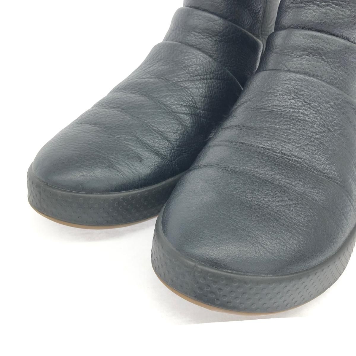 ecco ショートブーツ 良好 ecco エコー ショートブーツ ブラック レザー レディース