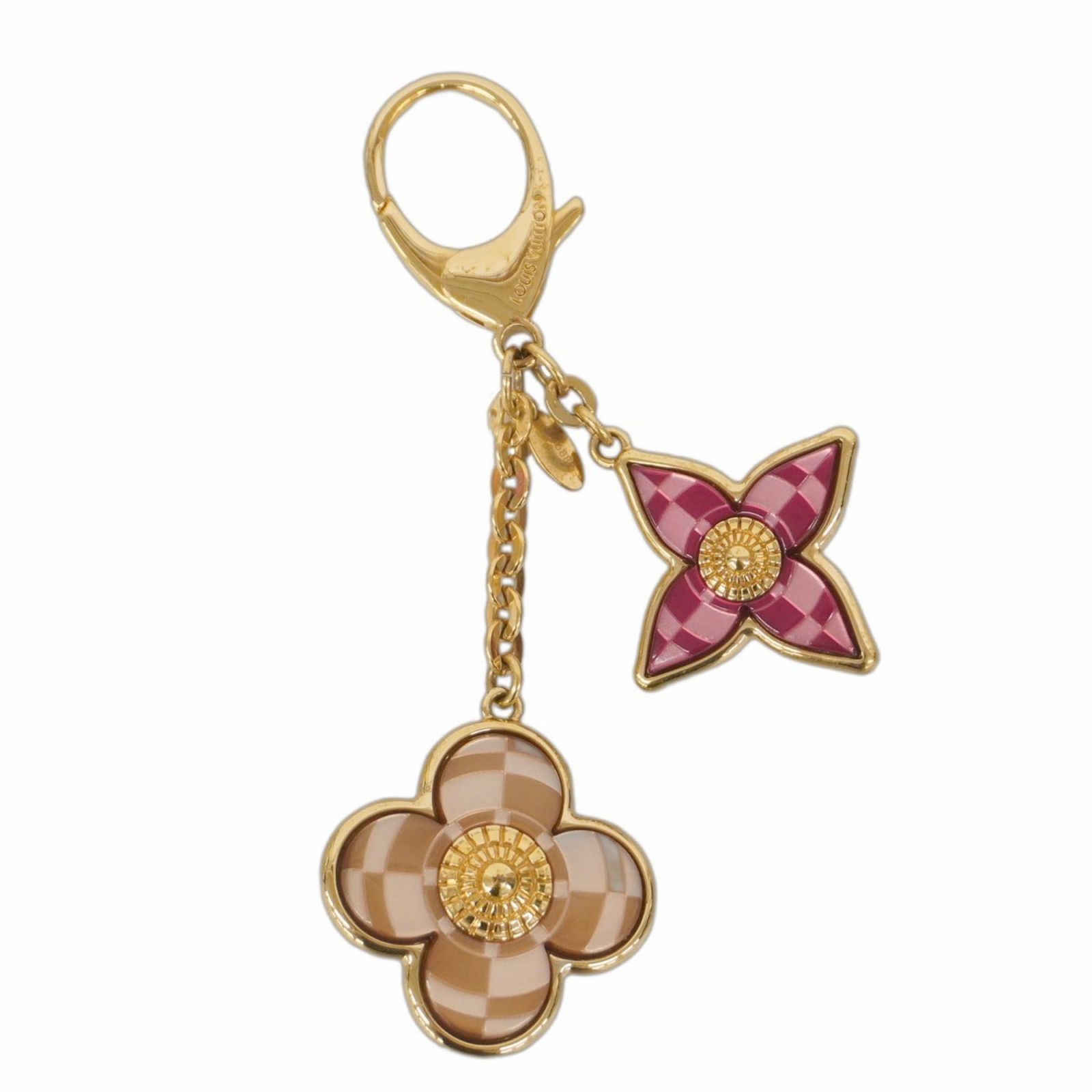 ルイ ヴィトン Louis Vuitton ルイ ヴィトン キーホルダー ビジューサック モザイク M66882 ゴールド ブラウン ピンクレディース