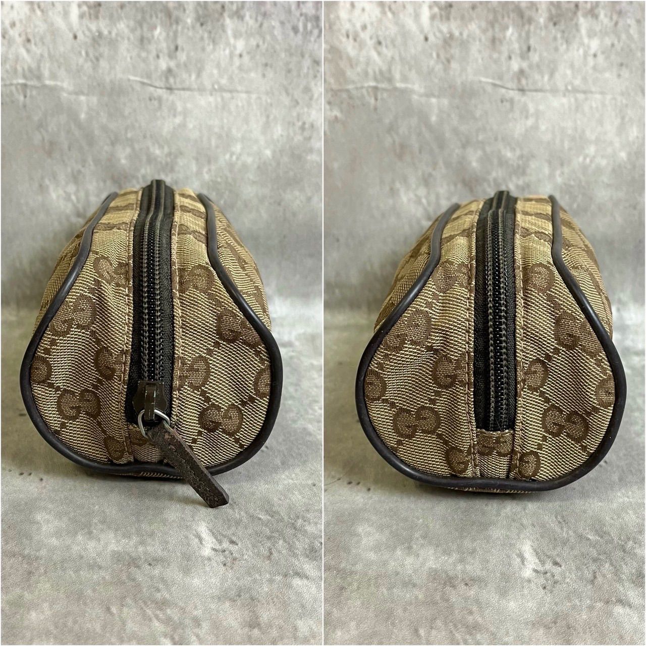 ✨良品✨ GUCCI グッチ ポーチ バニティバッグ GG柄 ロゴ総柄 ロゴ型