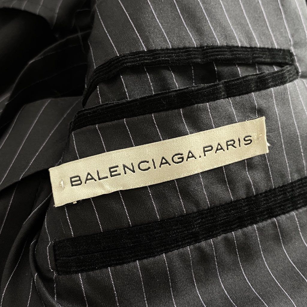 バレンシアガ  アウタージャケット コーデュロイ 黒 44h7 BALENCIAGA バレンシアガ コーデュロイ テーラードジャケット 46