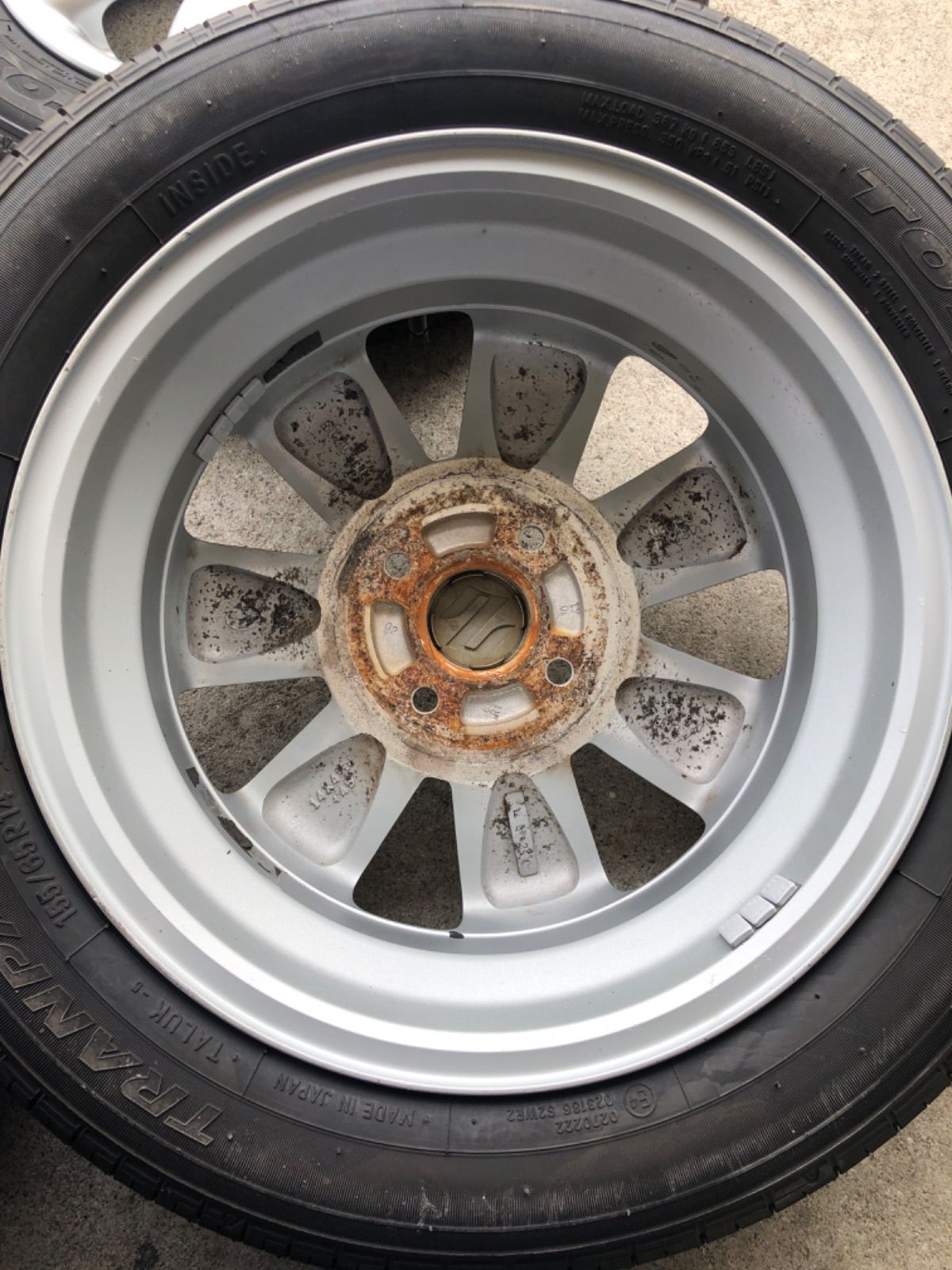 23年 バリ山 スズキ 純正アルミホイール 155/65R14 ラパン
