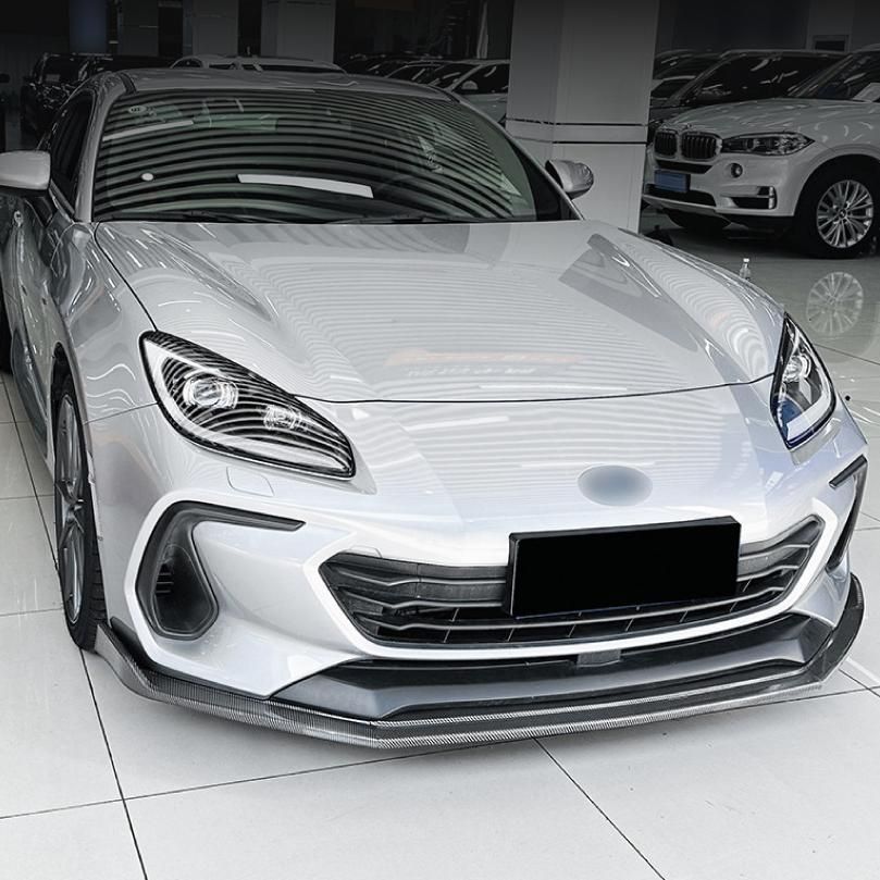 2021年以降 スバルBRZ フロントリップスポイラー ABS製 フロントアンダーエアロ ピアノブラック カーボン調 小型エアロパーツ