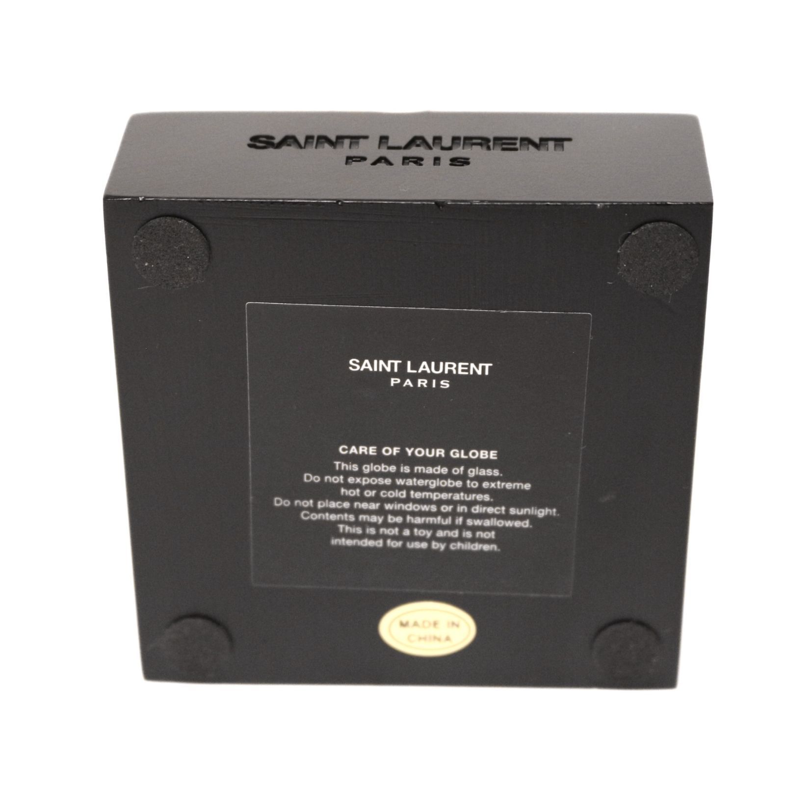 希少❗YSL イブサンローラン スノードーム パームツリー リヴド ロワ❤ 最安プラン 【中古】 ゴールド ブラック インテリア オブジェ