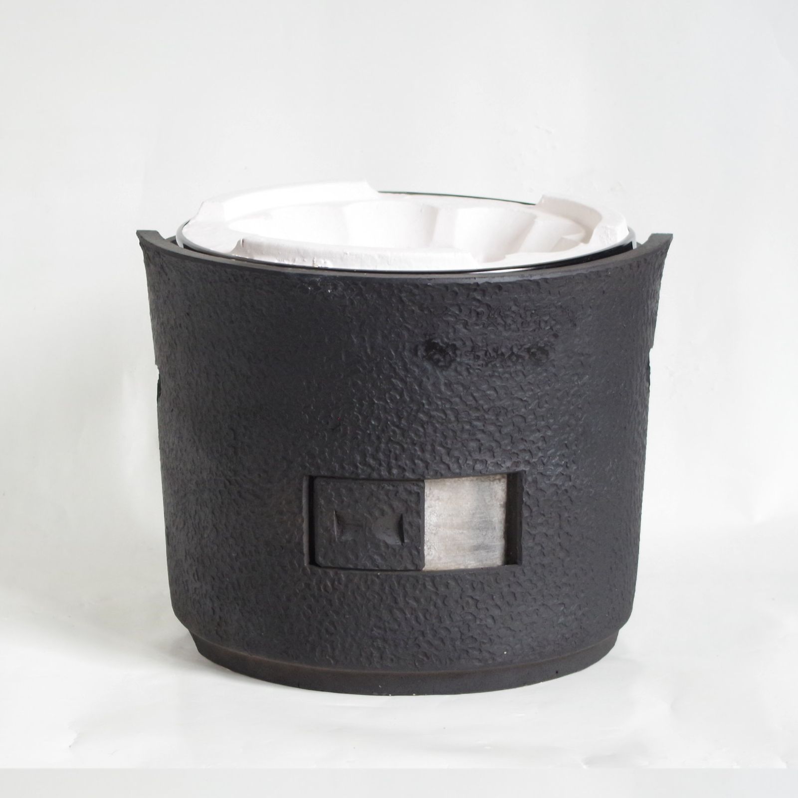 三河焼き七輪 炎匠 黒 三河焼 珪藻土コンロ