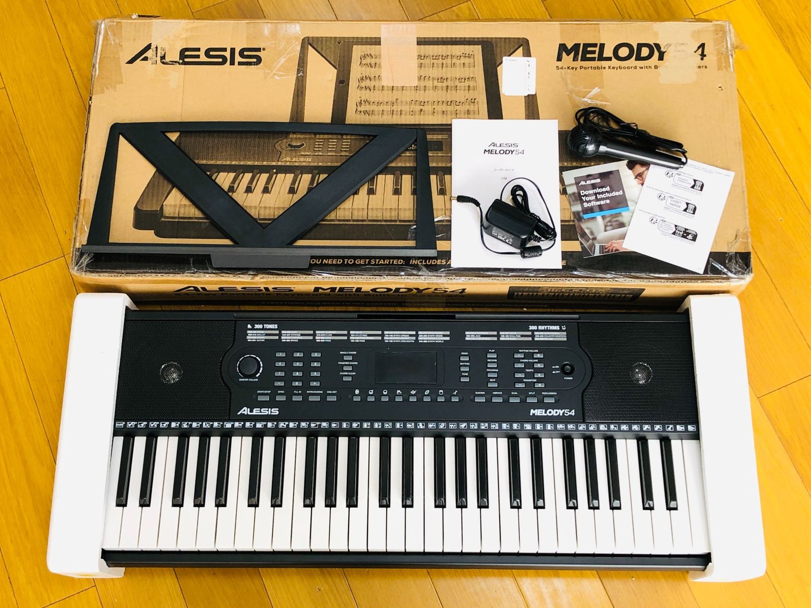 美品☆Alesis 電子キーボード 54鍵盤 Melody 54 スピーカー内蔵 譜面台