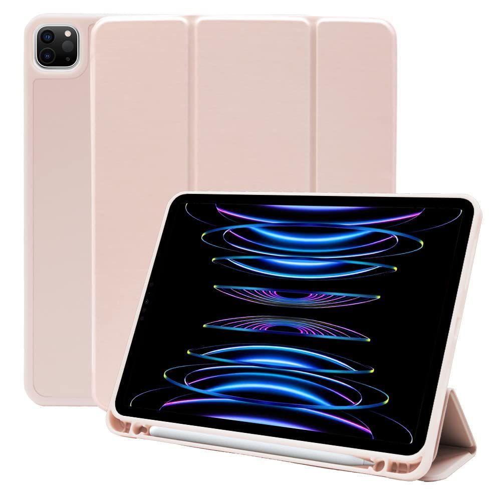 【人気商品】11インチ 第4/3/2世代 用 ケース Pro 2022 2021 2020 Apple Pencil iPad 収納 耐衝撃 ソフト カバー factory Pro 11 第4世代 第3世代 第2世代 MS スタンド オートスリープ ピンクサン