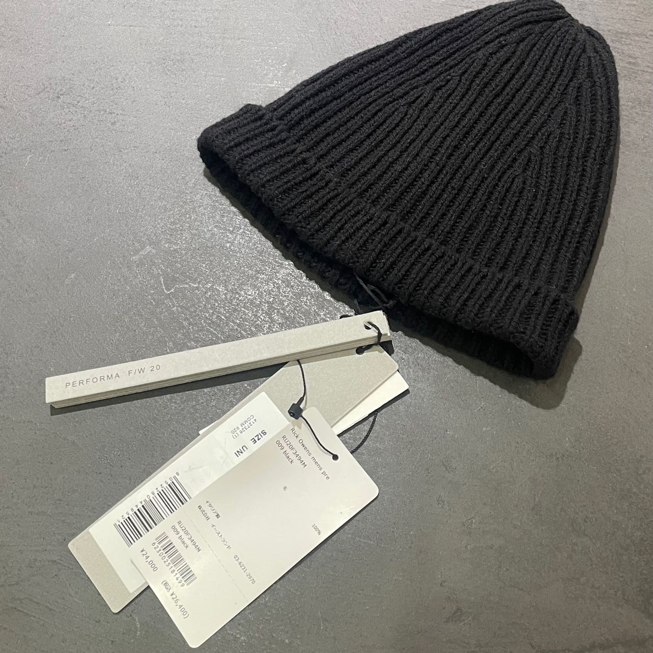 定価26400円 美品 国内正規 Rick Owens 21AW ウール ビーニー ニットキャップ ニット帽 RU20F3494 リックオウエンス