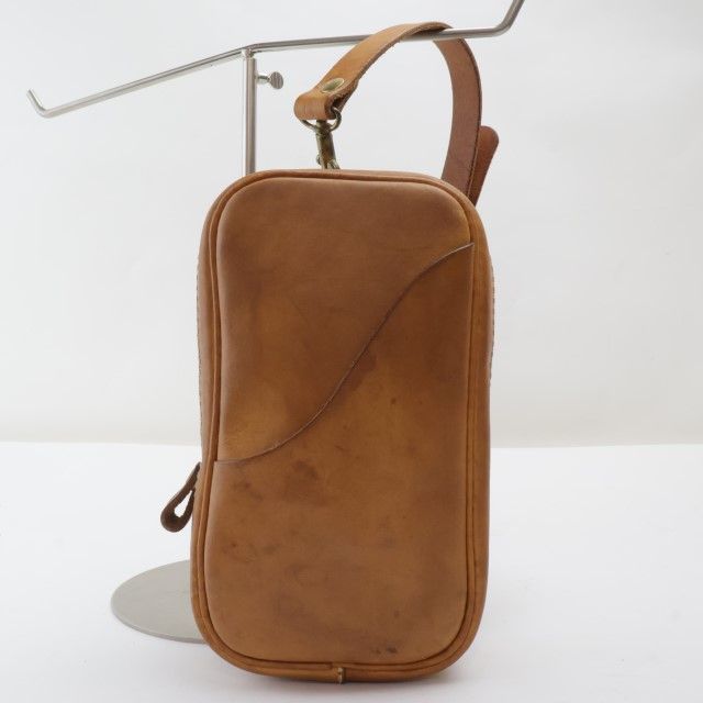 2410-53 ヘルツ ボディバッグ HERZ レザー製 キャメル 上ZIP