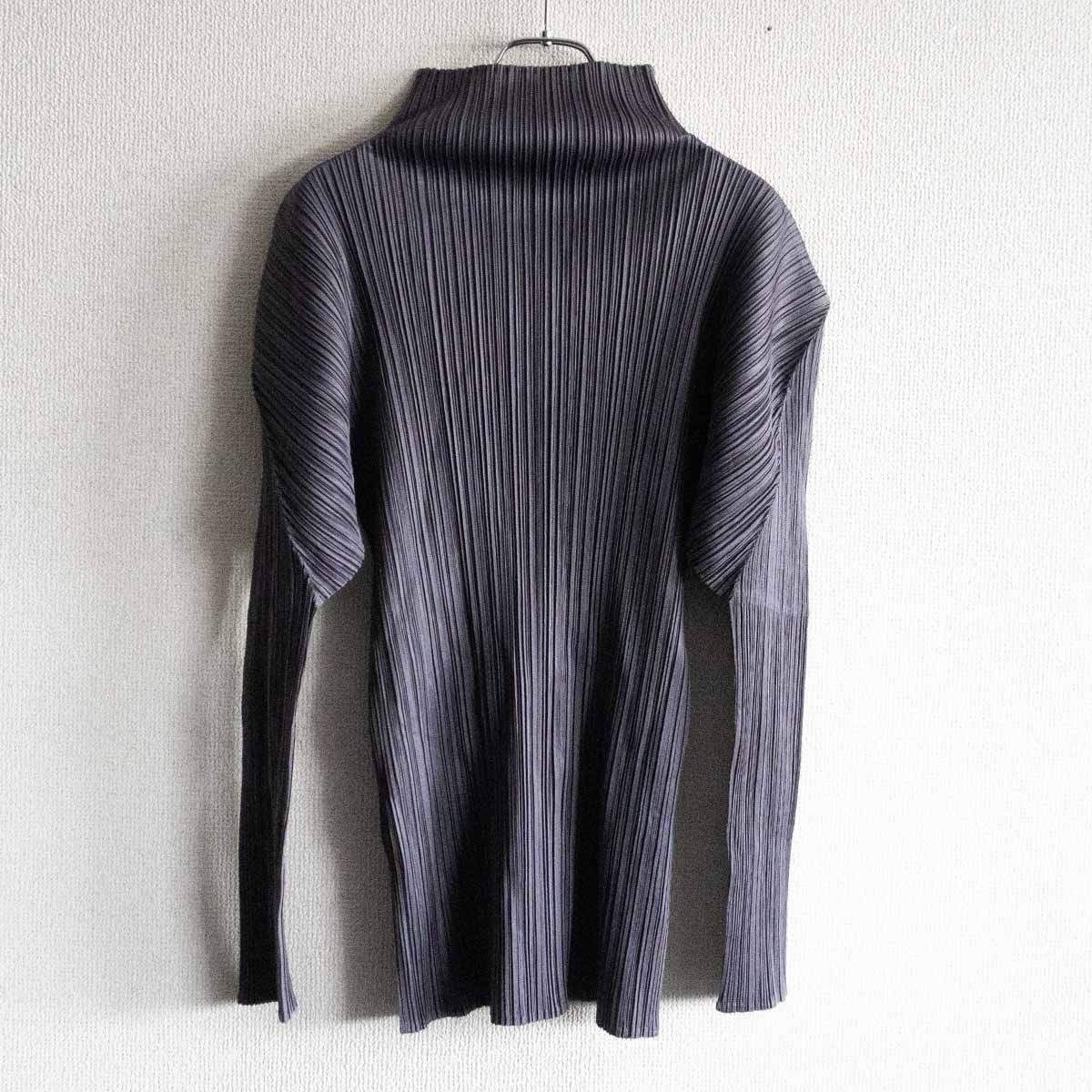 ISSEY MIYAKE　プリーツハイネックカットソー　長袖カットソー　M ISSEY MIYAKE（イッセイミヤケ） 美品 10ss ISSEY MIYAKE PLEATS (T