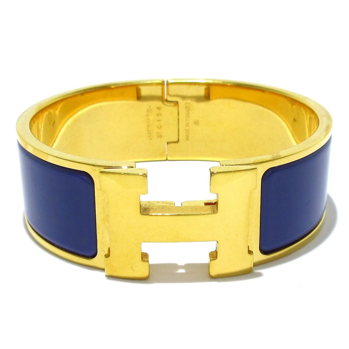 HERMES エルメス バングル クリック クラックH ゴールド×パープル 青く写っていますが実際はパープルです