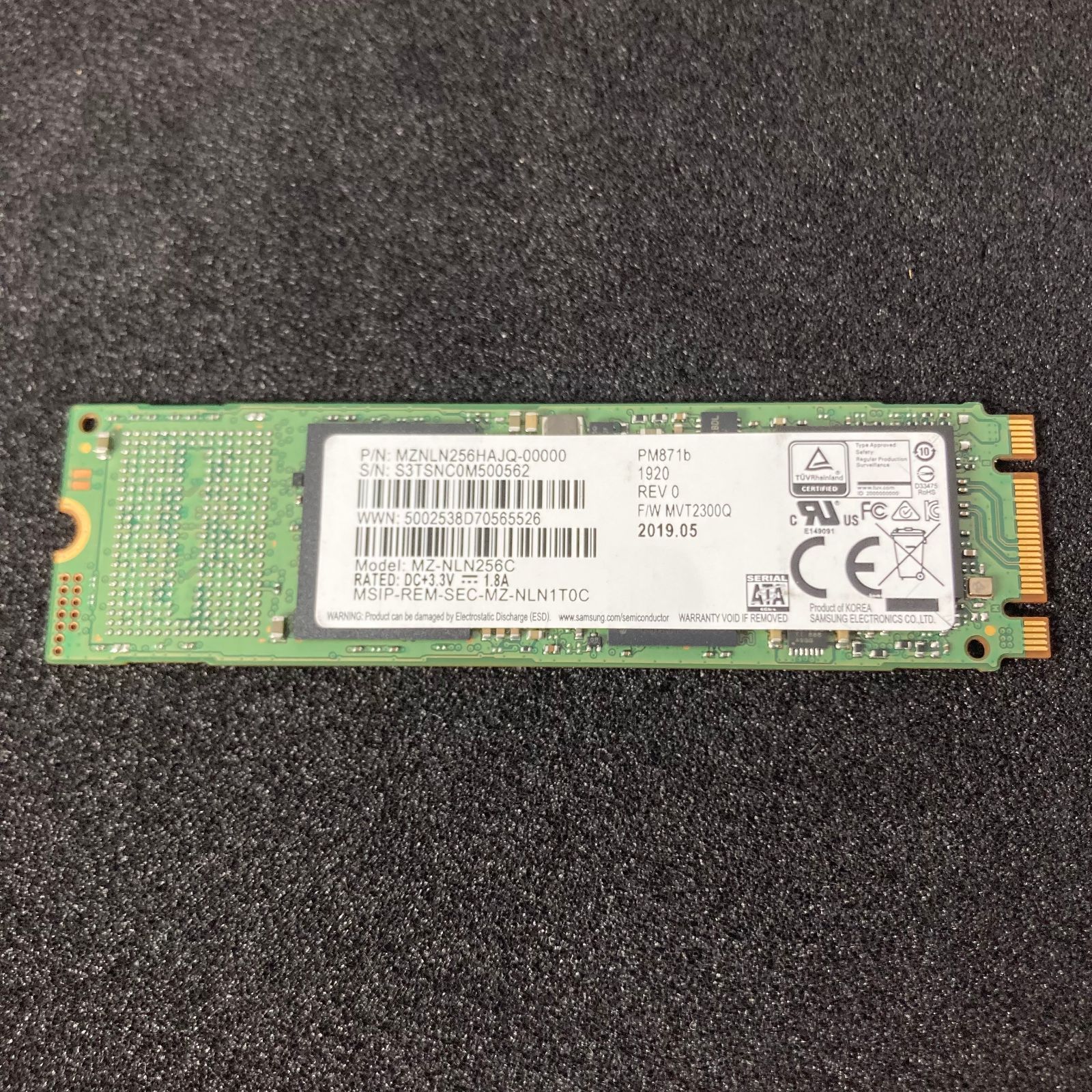 SAMSUNG M.2 SATA SSD 2280 256GB | MZNLN256HAJQ-00000 | samsung【477】 - メルカリ