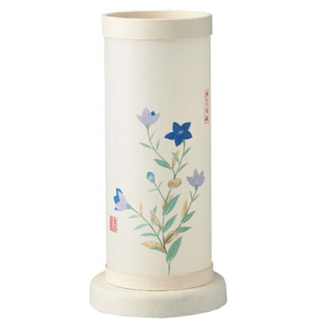 盆提灯 岐阜提灯 置き提灯 創作提灯 本美濃和紙の風景 美濃の風 桔梗 高さ37 cm P 23 2550 水雷球 電気コード式 初盆 新盆 お盆