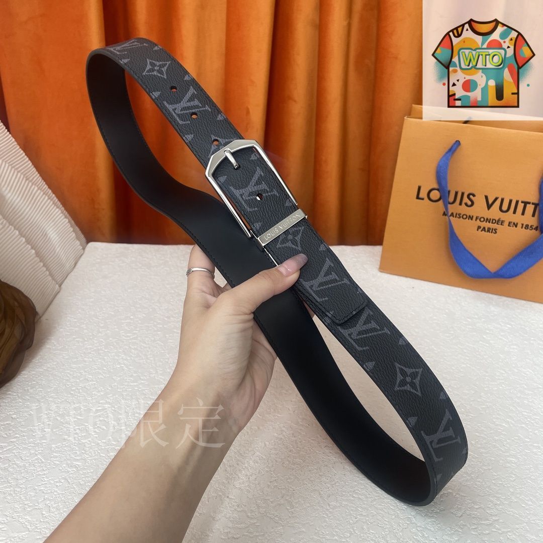 Louis Vuitton レザー ストラップ ベルト LOUIS VUITTON - LOUIS VUITTON ベルトブレイテッド チェーン