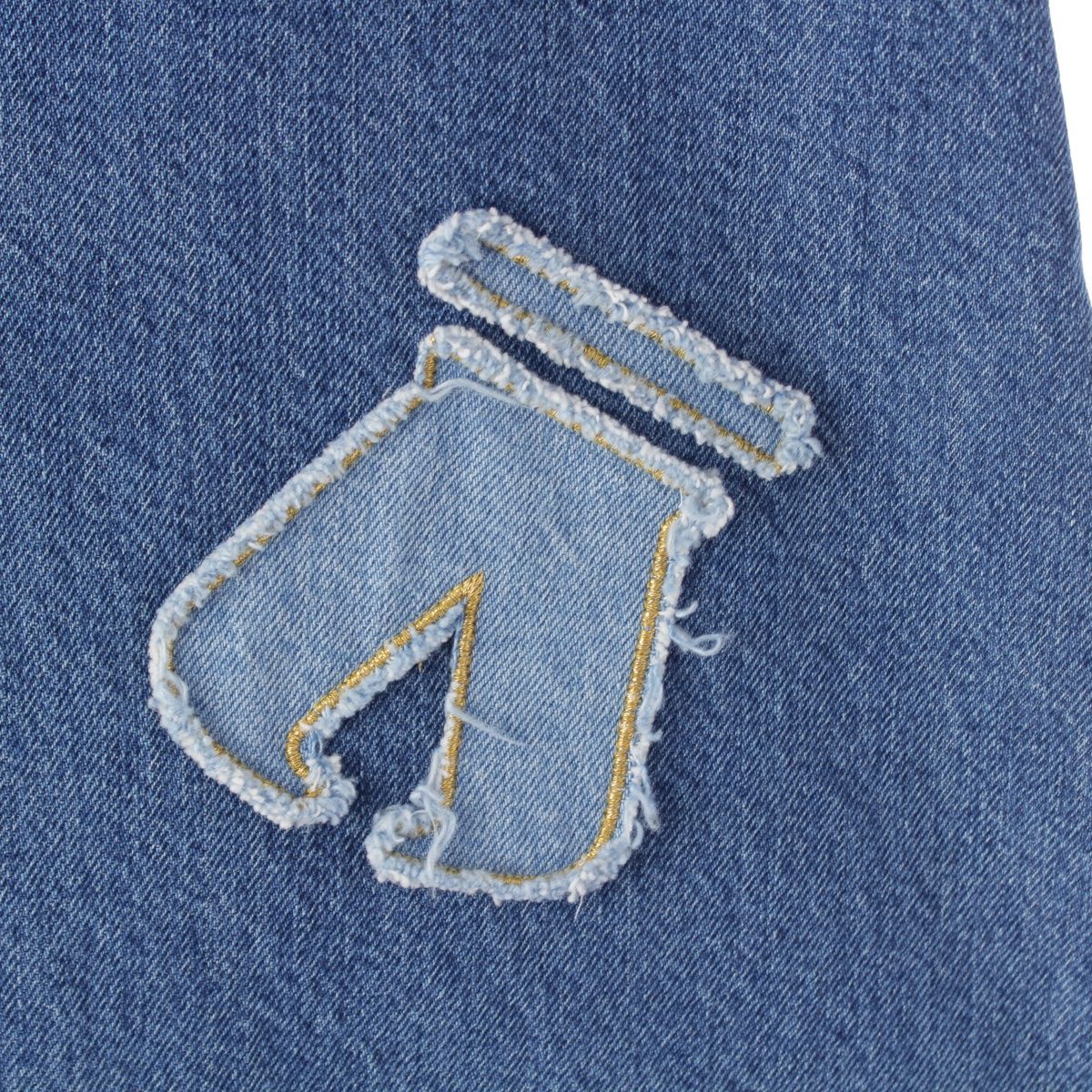 シャネル コットン パッチワーク スリット デニム スカート P61825  